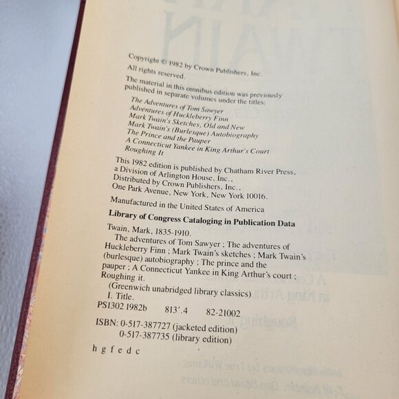 Mark Twain Greenwich Unabridged Library Classics 1982 Red Hardcover Chatham - Picture 13 of 13